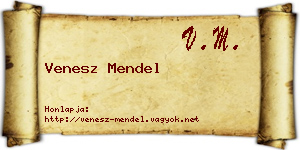 Venesz Mendel névjegykártya